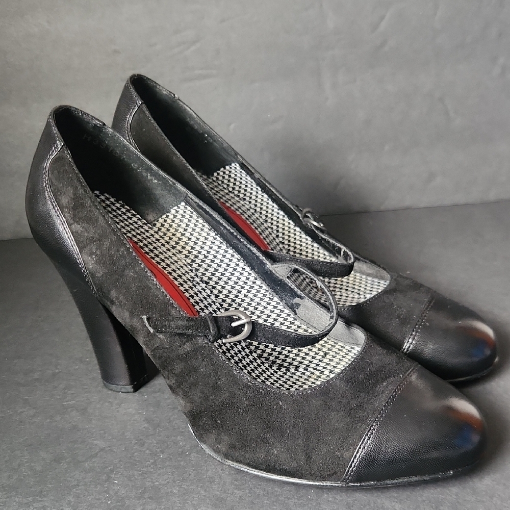Ros Hommerson Black Suede Heels Size 8.5 - Picture 4 of 8